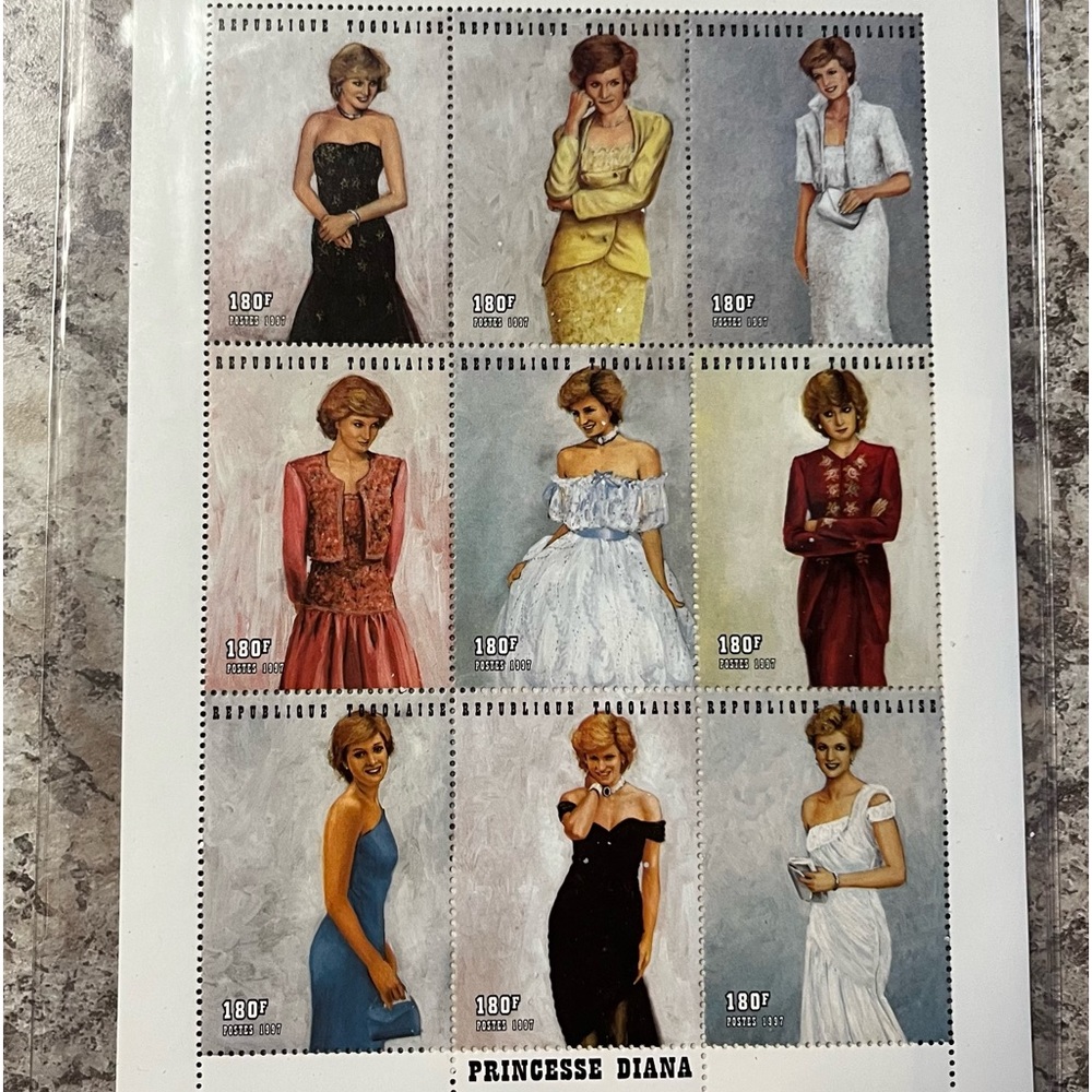 L👀K >> 👑  Princess Diana of Royal Family Dress’ Stamps